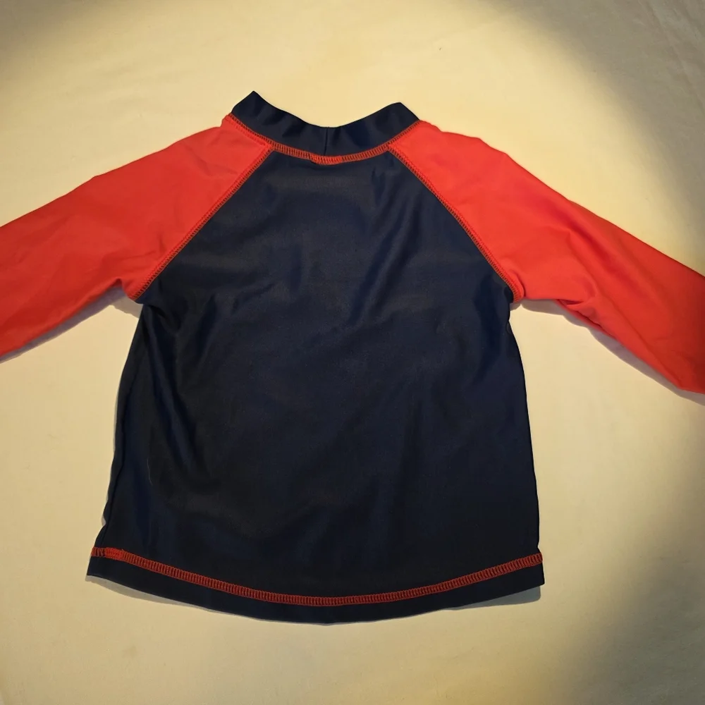 Simple Joys Carter's Toddler Swim Rash Guard Shirt 18 Months Red Blue Anchor